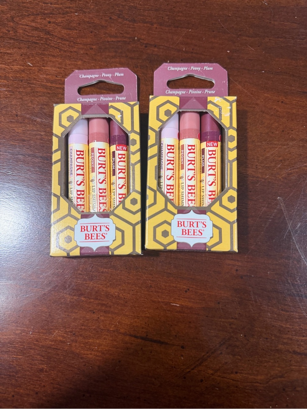 Burt's Bees Tinted Lip Balm Set in Champagne, Peony, Plum